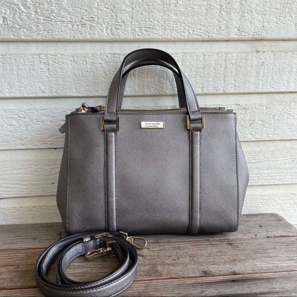 kate spade Handbags - KATE SPADE Silver Mulberry Lane Satchel Tote Crossbody Bag Cameron Staci